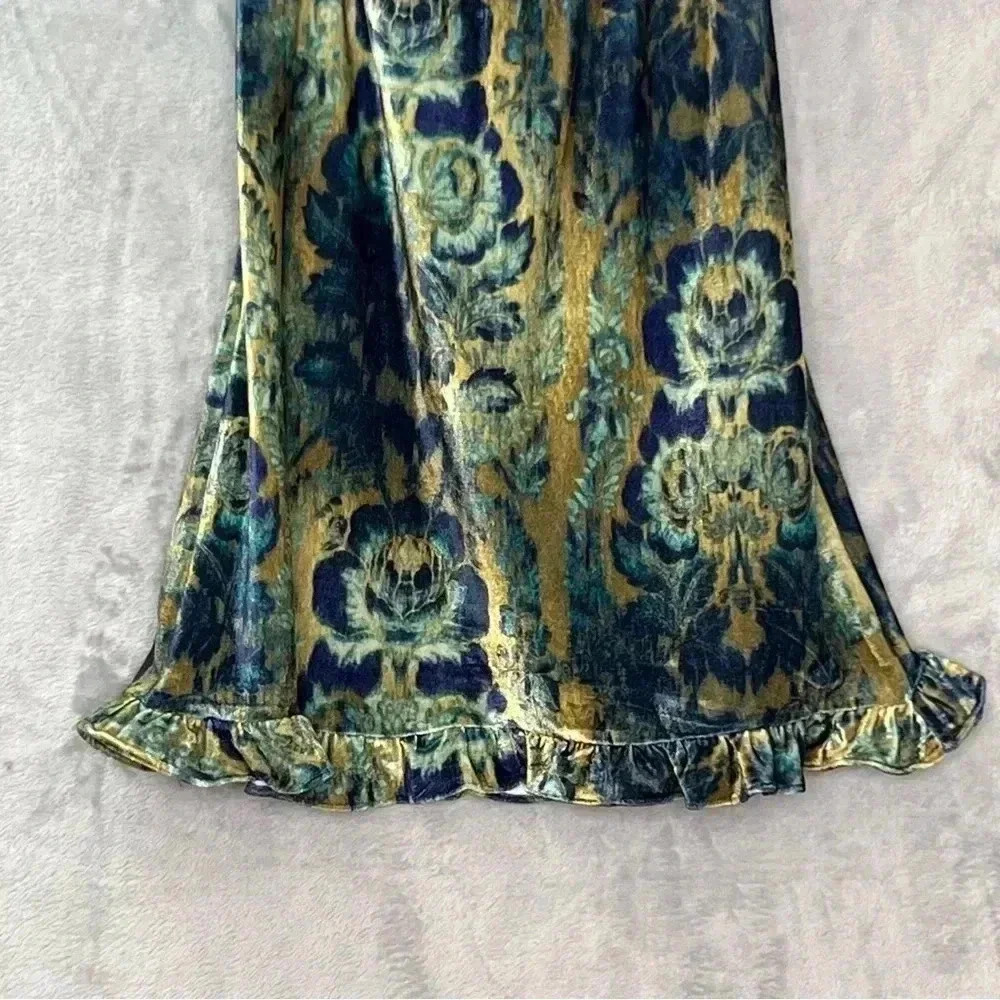 Urban Outfitters Claudette Velvet Babydoll Dress Ruffle Hem Sz XS Fairy Grunge - Picture 4 of 15